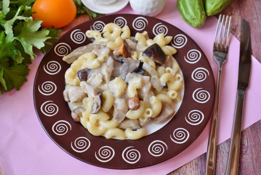 Куриное филе с грибным соусом