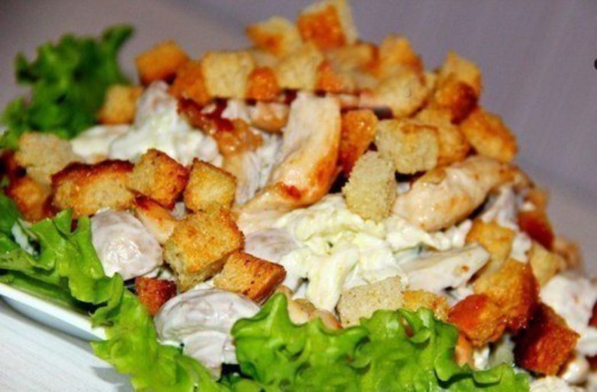 Салат куриная грудка шампиньоны