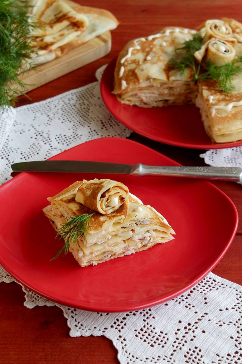 Лоранский пирог с курицей и грибами