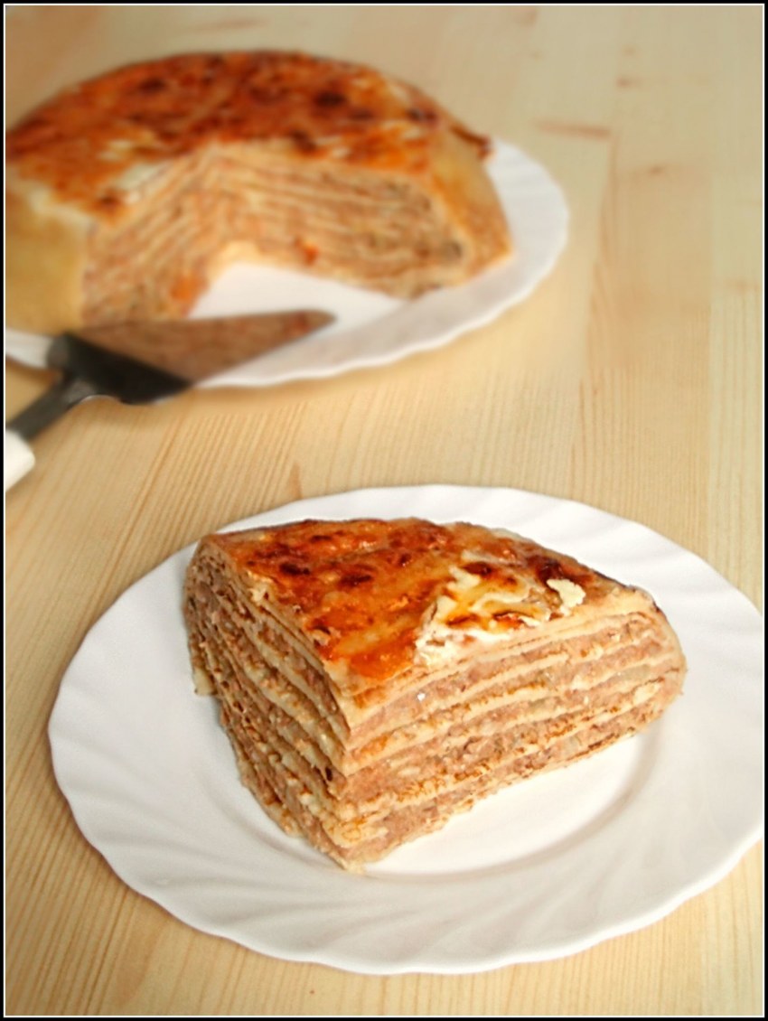 Блинный торт с творожным кремом