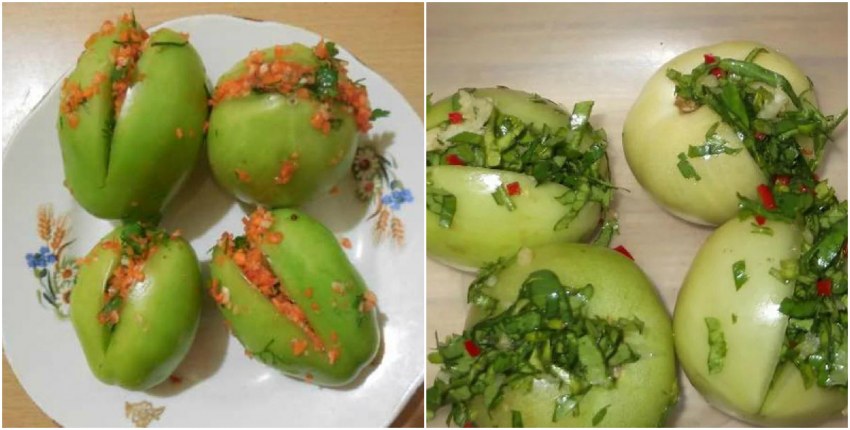 Помидоры дольками с луком
