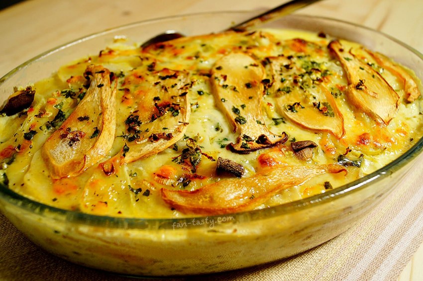 Картофельный гратен с грибами