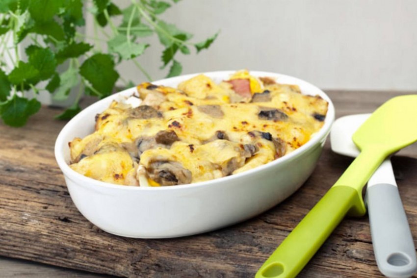 Запеканка с грибами и картофелем