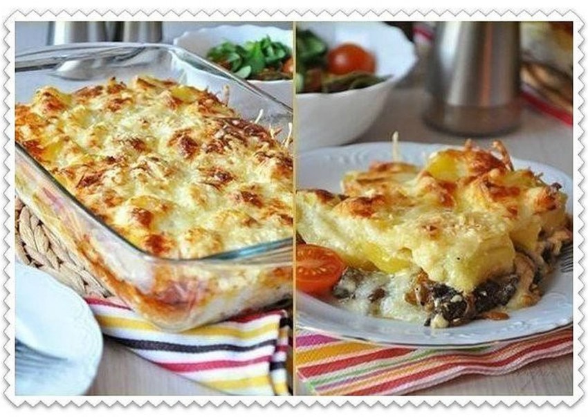 Картофельная запеканка с грибами
