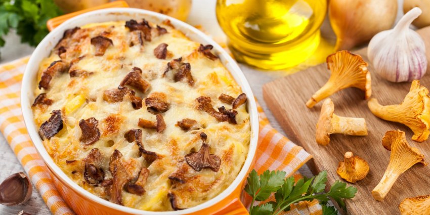 Картофельный гратен с шампиньонами