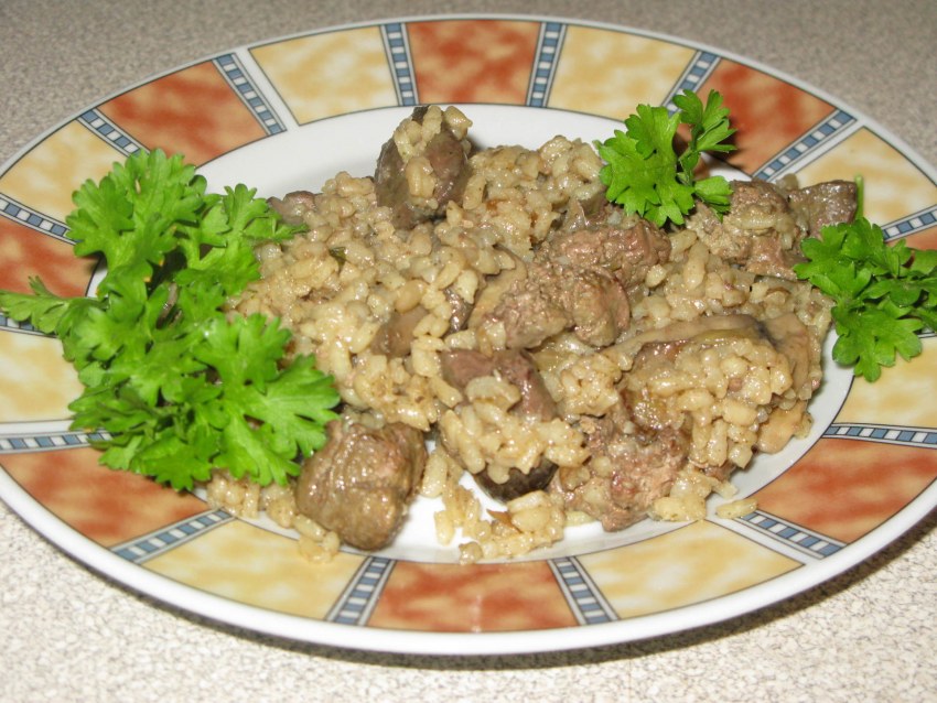 Куриная печень с яблоками
