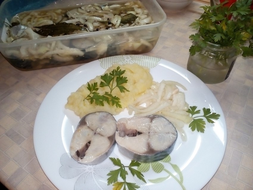 Скумбрия и картофель конфи в тимбплиях