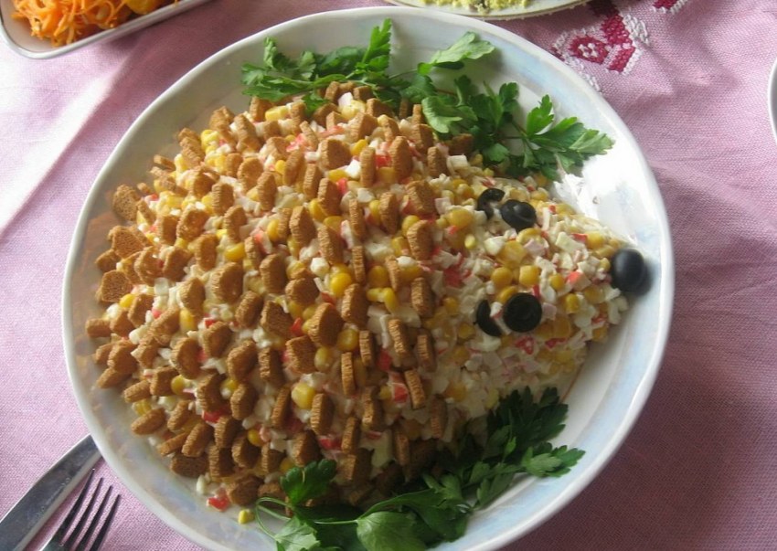 Ежик с корейской морковью