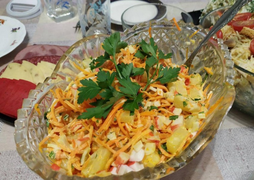 Корейская морковь сверху