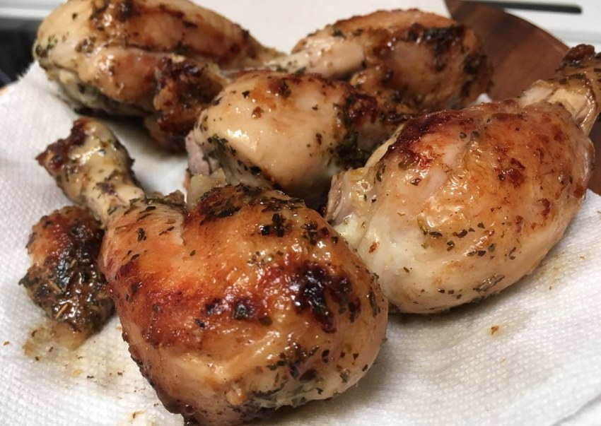 Голень куриная жареная