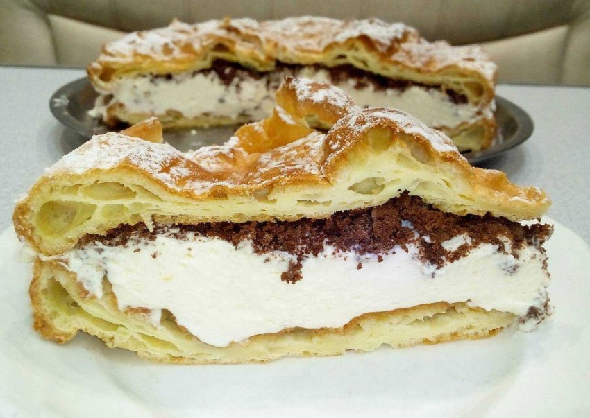 Яблочный пирог с заварным кремом-польская