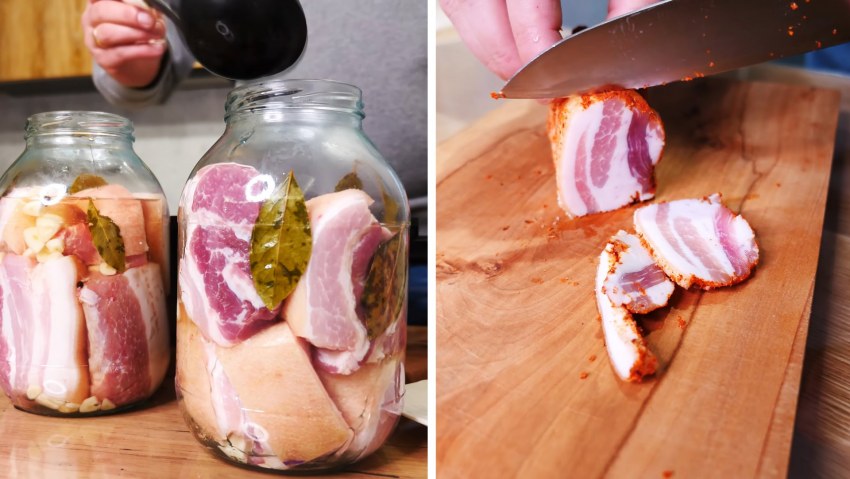 Мясо, сало в рассоле