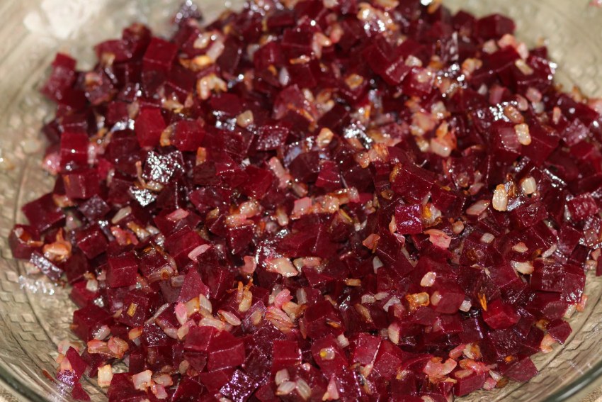 Винегрет с кальмарами и морской капустой