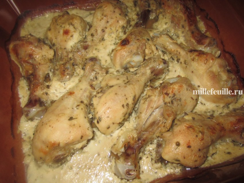 Куриные ножки в кефире в духовке