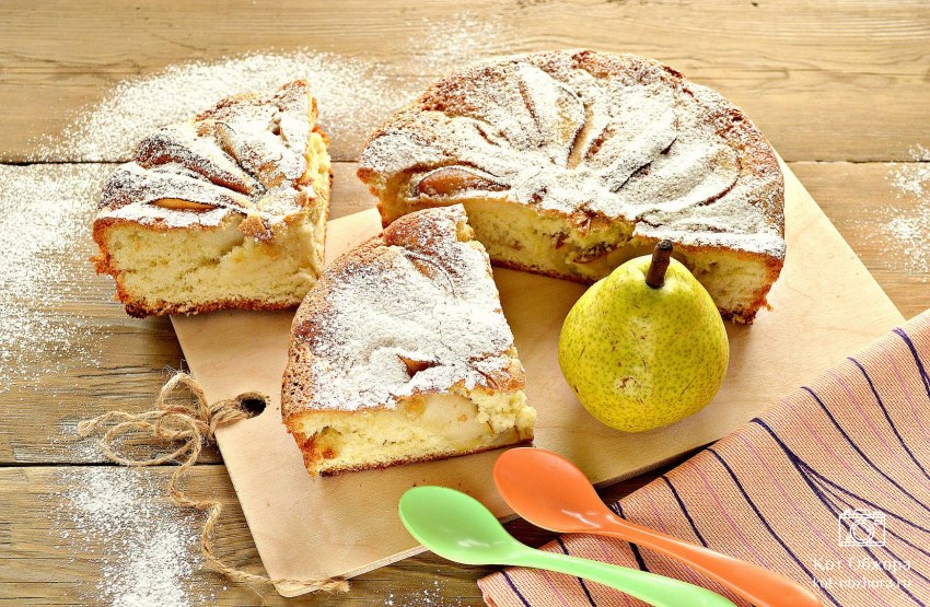 Камелена пирог с грушей и карамелью