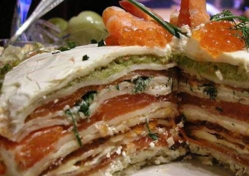 Мясной торт Наполеон