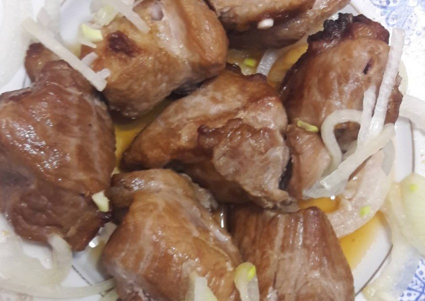 Шашлык из печени на фольге