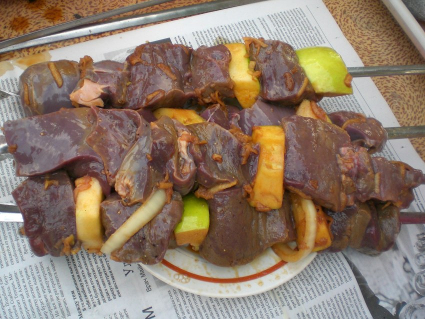 Шашлык печени Мариновка