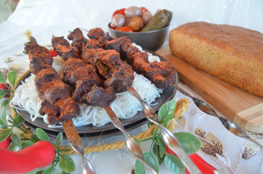 Шашлык из говяжьей печени