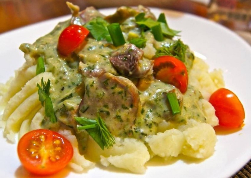 Мясо с овощами в пиве. "Хашлама".