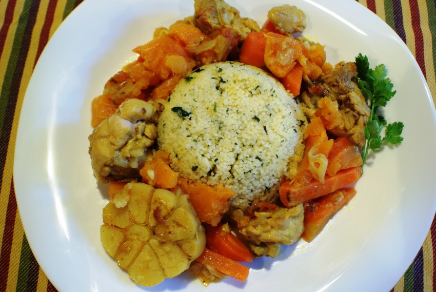 Курица с кускусом по мароккански