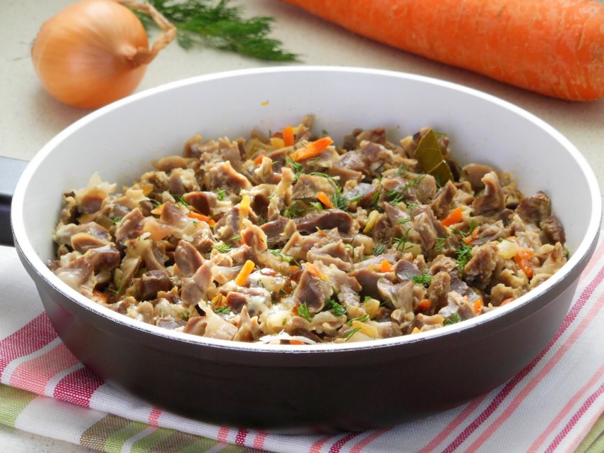 Конфи из куриных желудочков