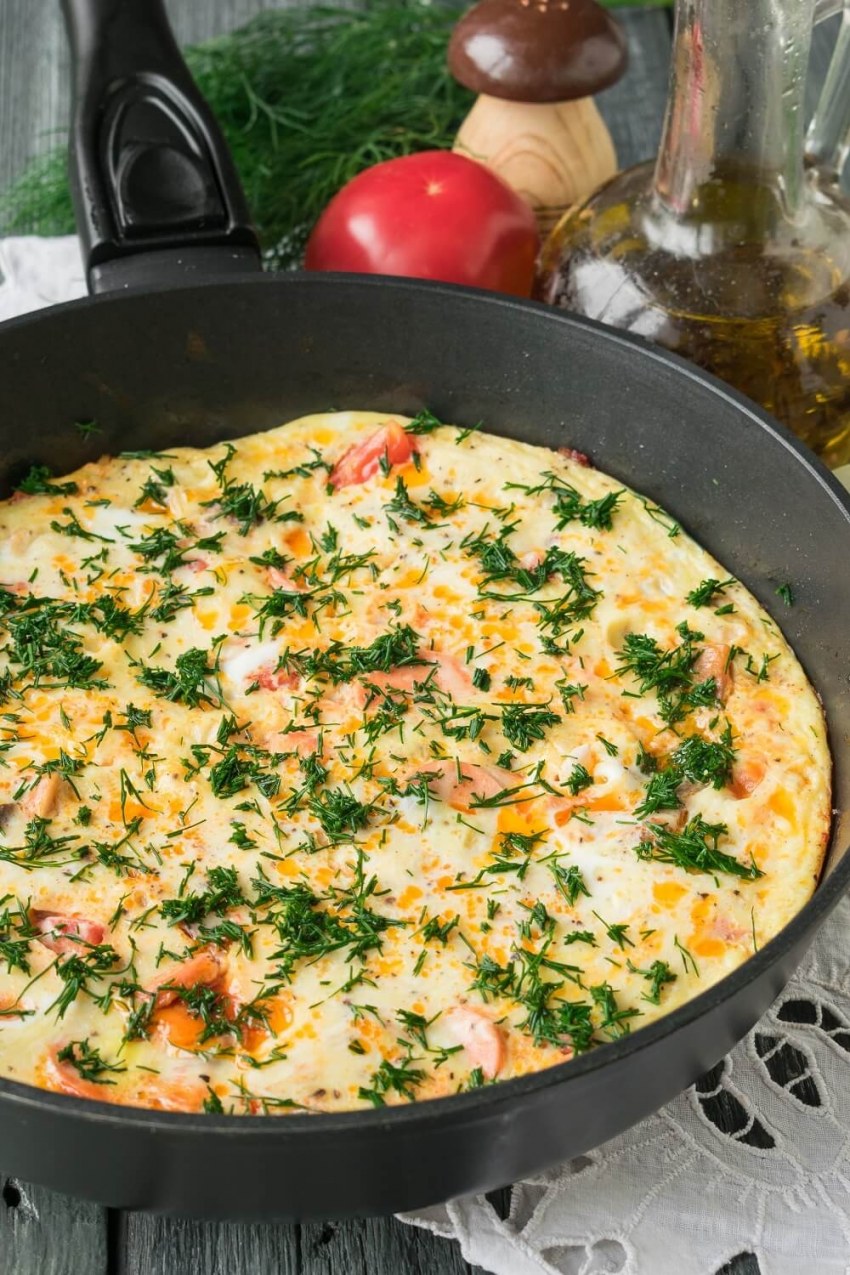 Омлет фаршированный грибами