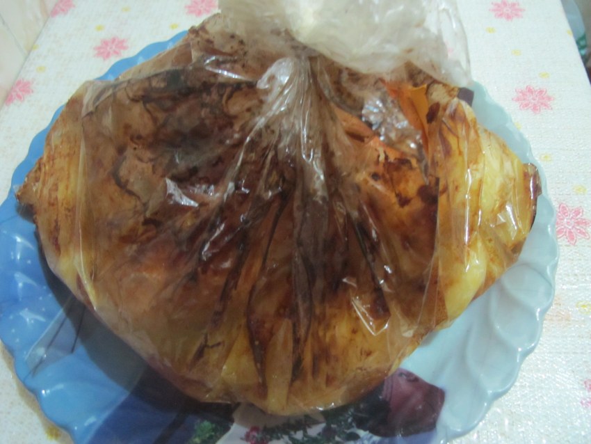 Курица фаршированная картофелем