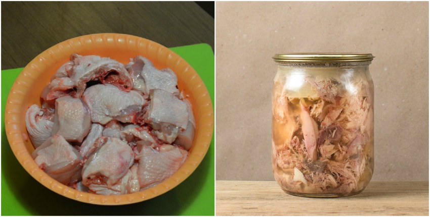 Консервы мясные в стеклянной банке