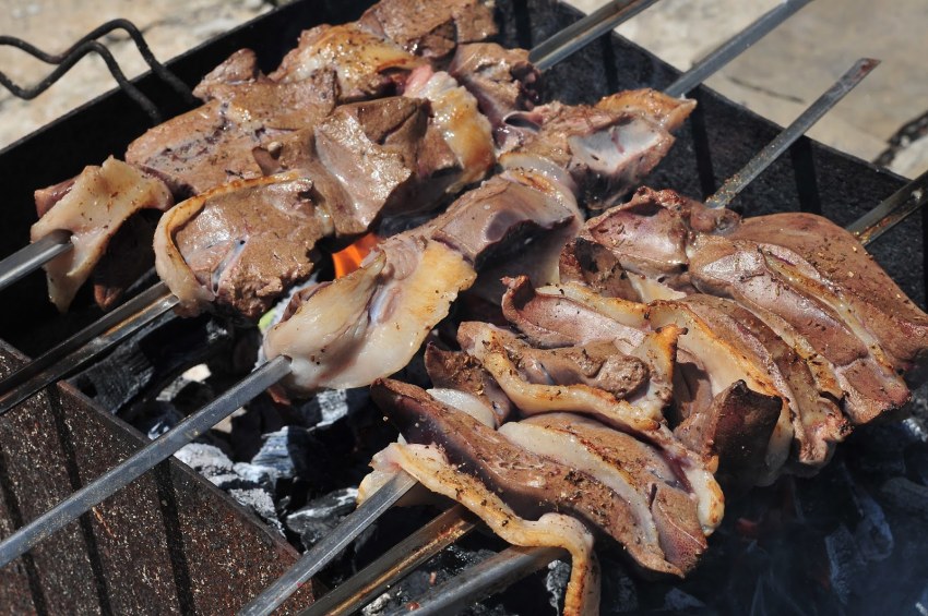 Бараний курдюк шашлык