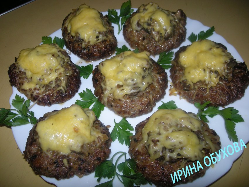 Мясные гнезда с грибами