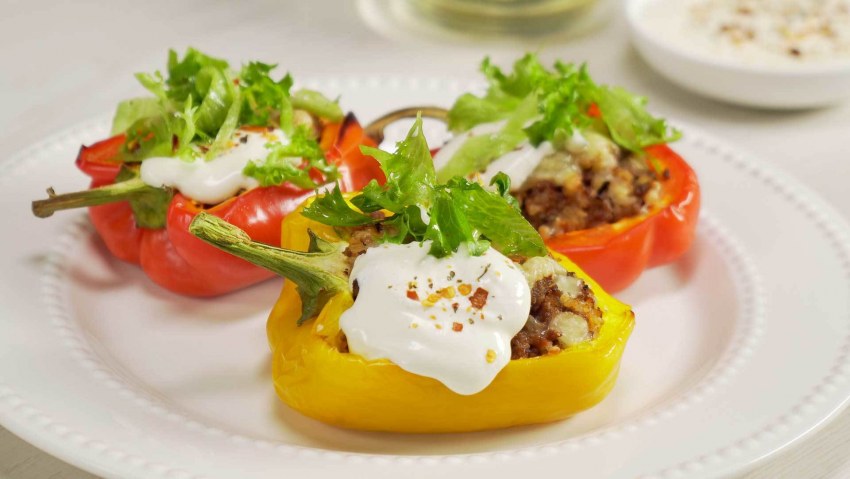 Перец фаршированный грибами