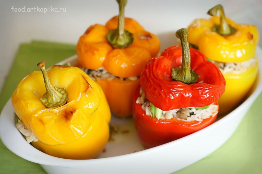 Перец фаршированный грибами