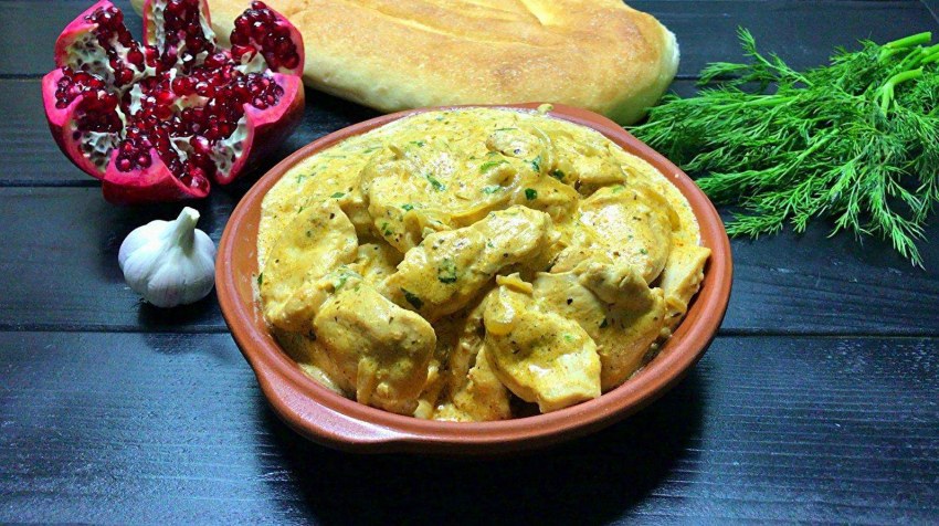 Жареная курица с грузинским соусом