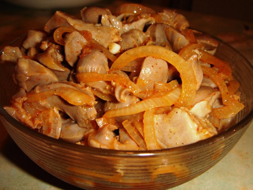 Куриные желудки вареные