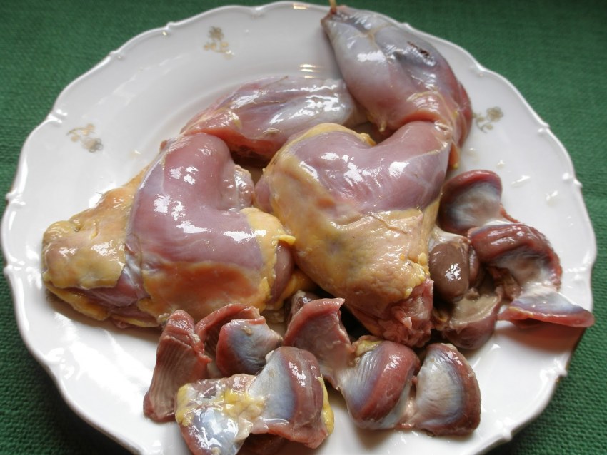 Куриные желудки вареные