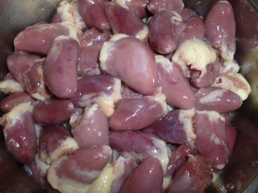 Куриные желудки и сердечки