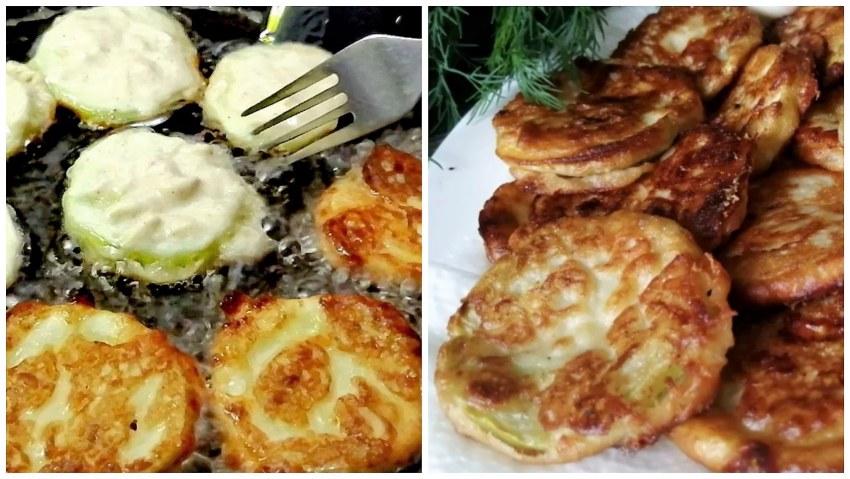 Кабачки с мясом в кляре