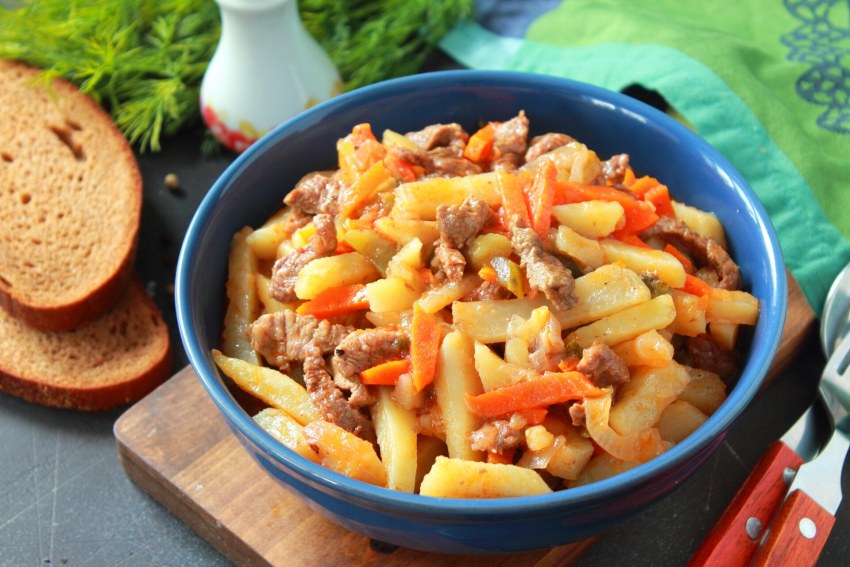 Салат с говядиной и болгарским