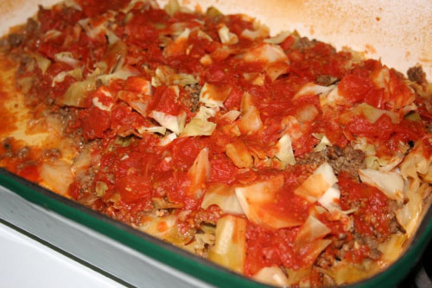 Мясная запеканка в копченой грудинке