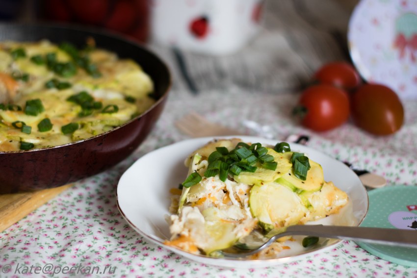 Запеканка с брынзой и кабачком
