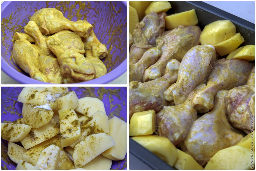 Куриная голень с лапшой