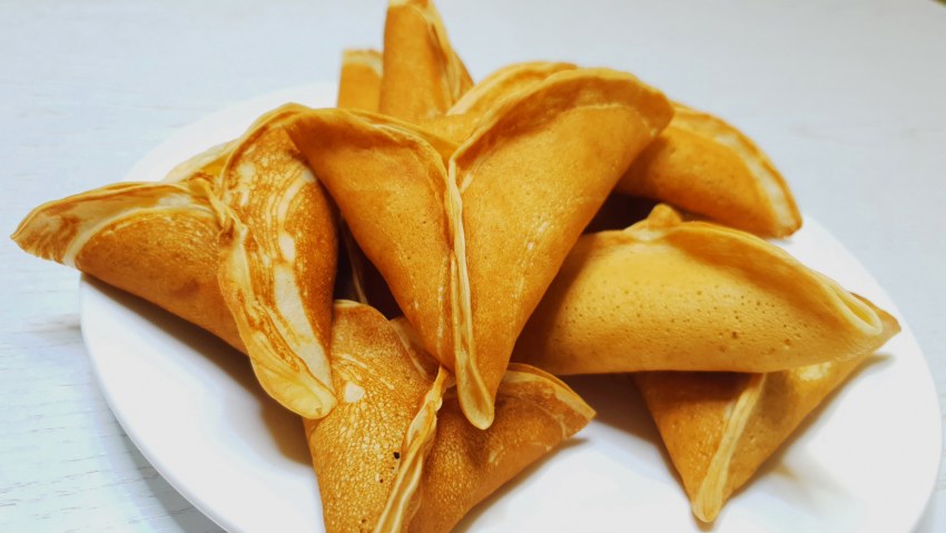Катаеф арабские блинчики с курицей и грибами и сыром