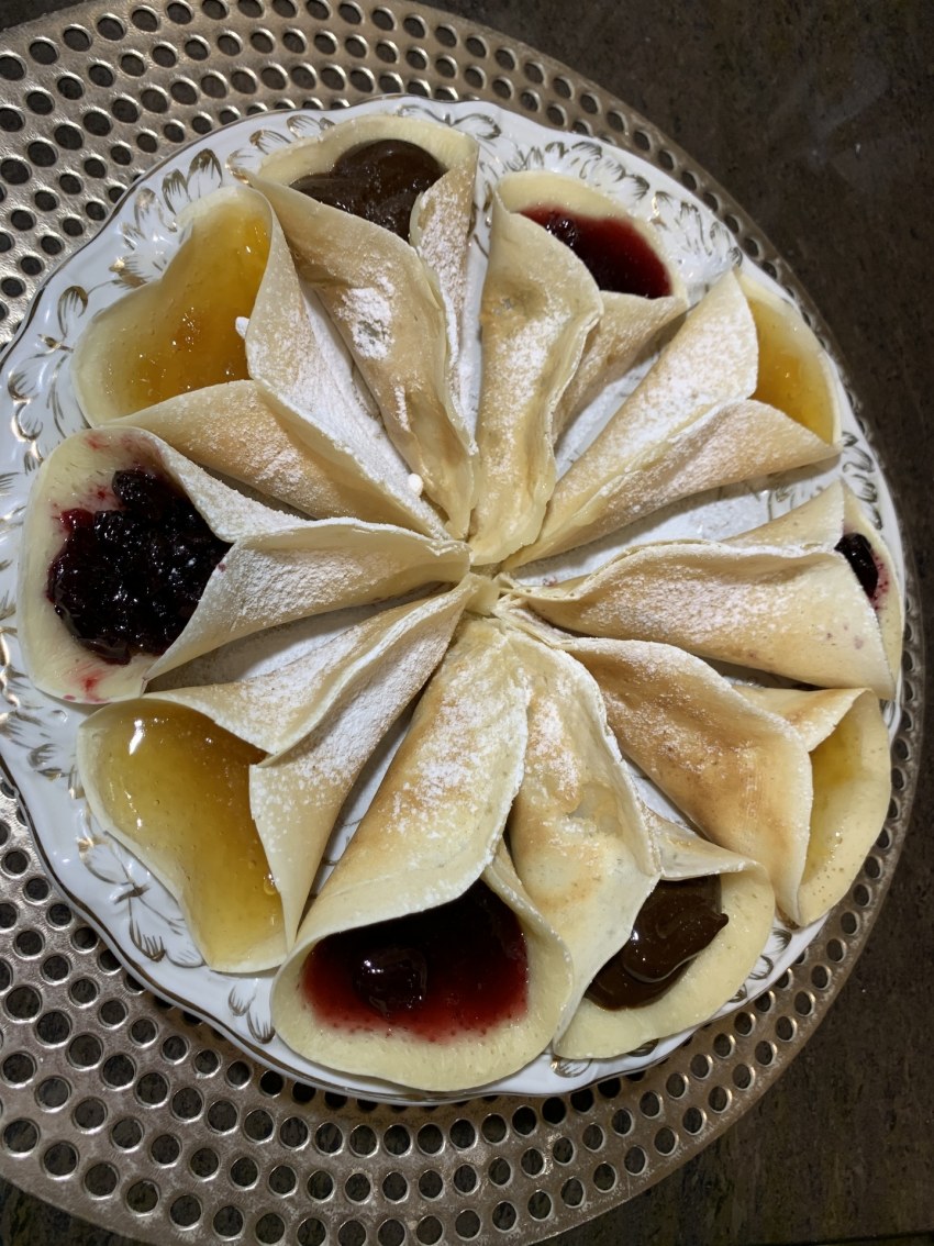 Арабские блинчики с курицей грибами и сыром