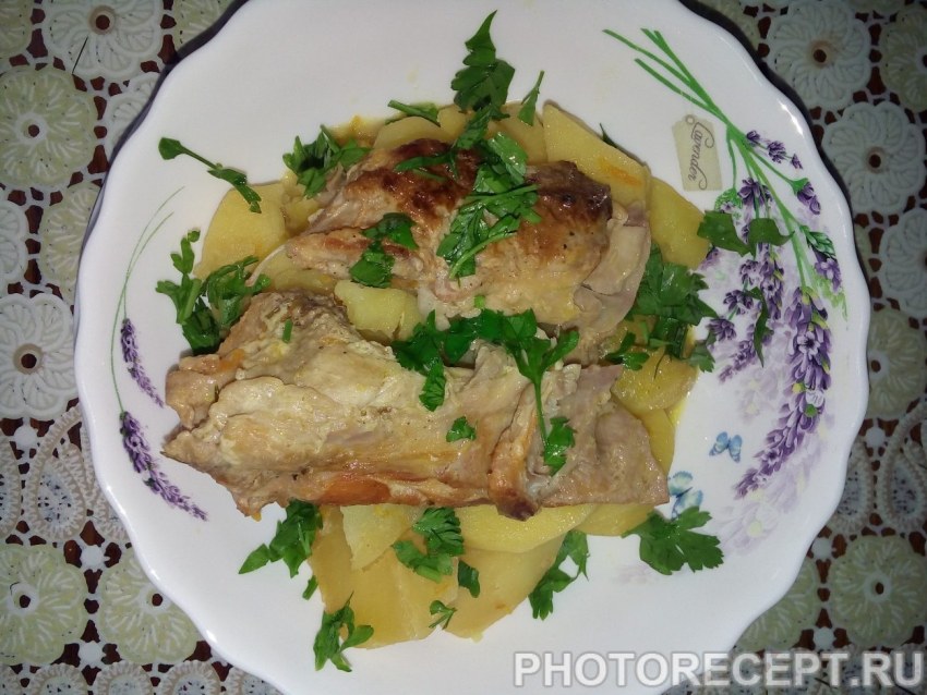 Куриное филе тушеное с грибами