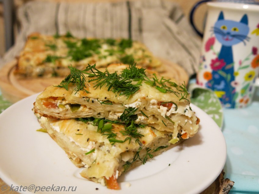 Рваный пирог из лаваша