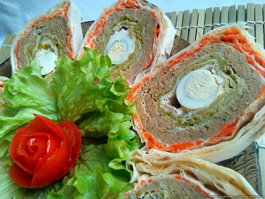 Закуска рулетики из лаваша