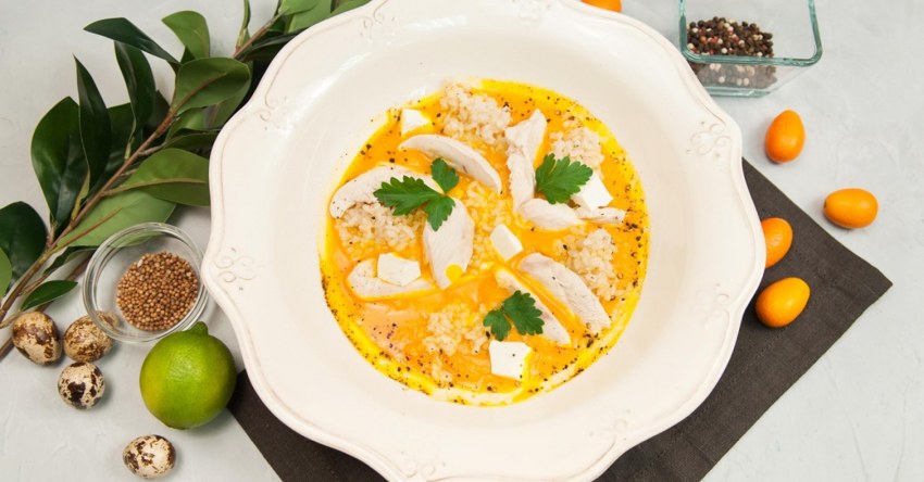 Куриное филе с тыквенным пюре