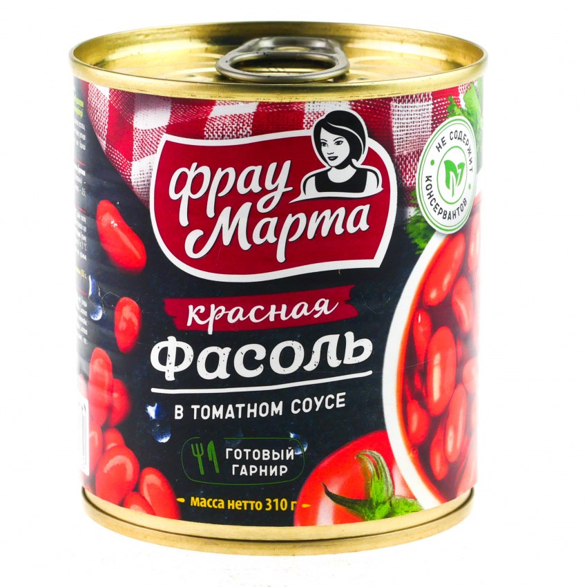 Фасоль красная в томатном соусе фрау марта 310 гр ж/б