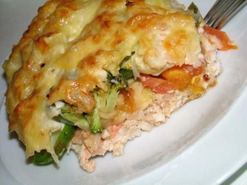 Запеканка с курицей и овощами